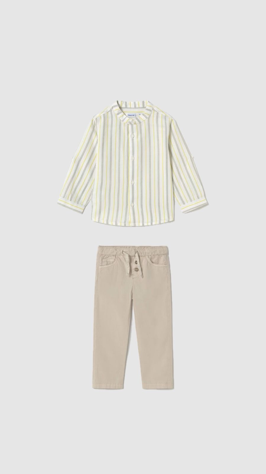 Conjunto camisa rayas con pantalón ajustable