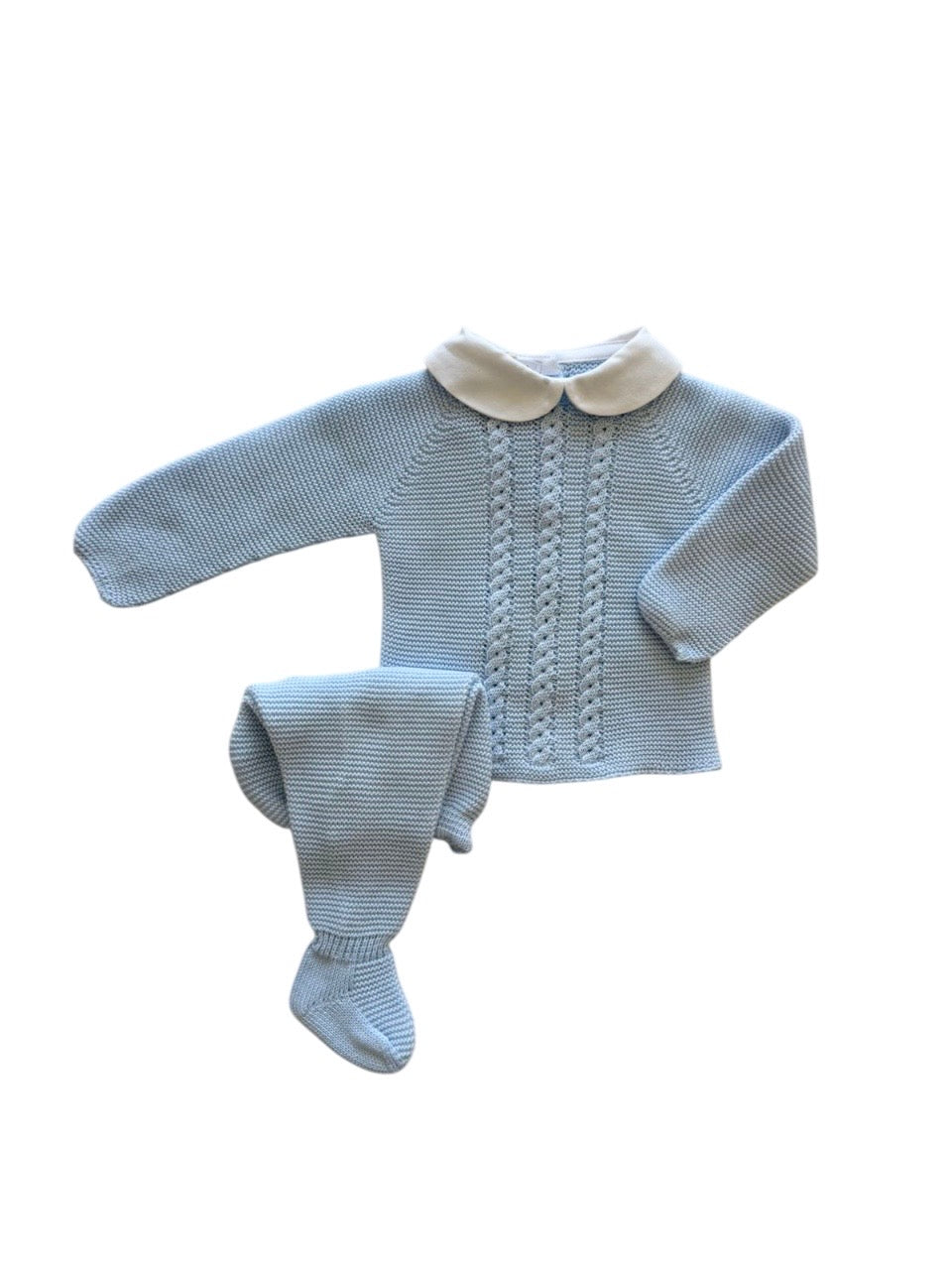 Conjunto punto 2 piezas cuello baby