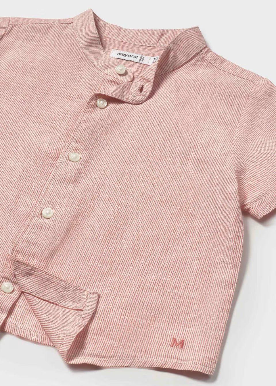 Camisa cuello mao con lino