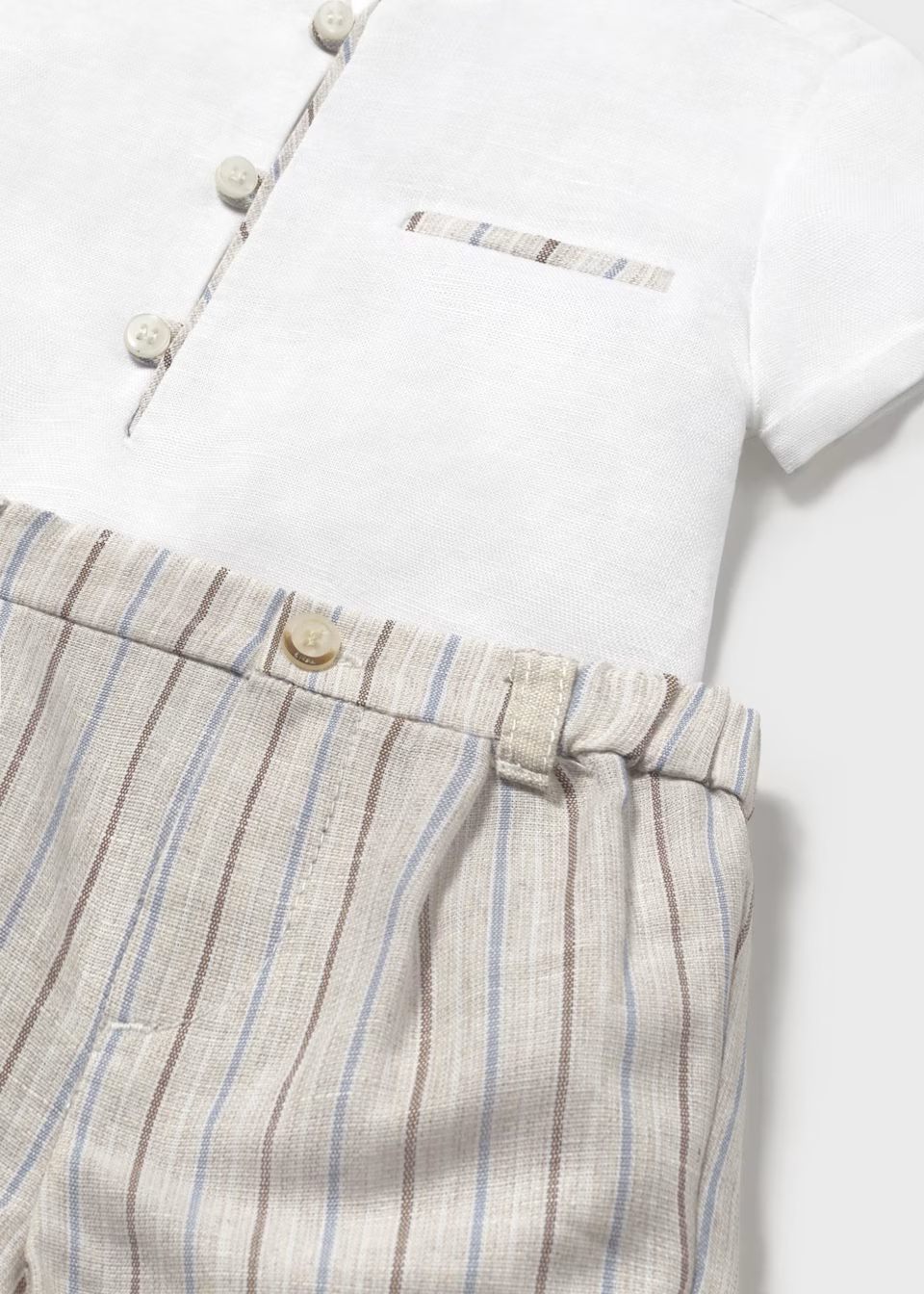 Conjunto short y camisa con lino