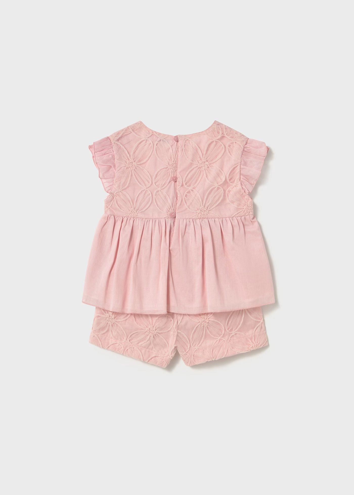 Conjunto short y blusa tul bordado