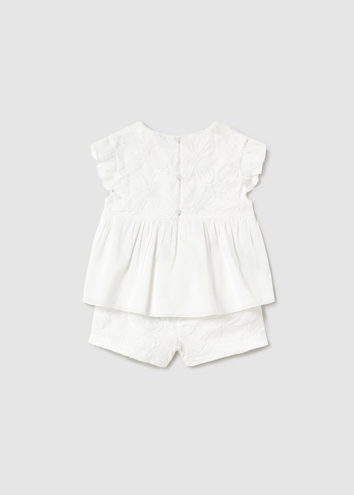 Conjunto short y blusa tul bordado