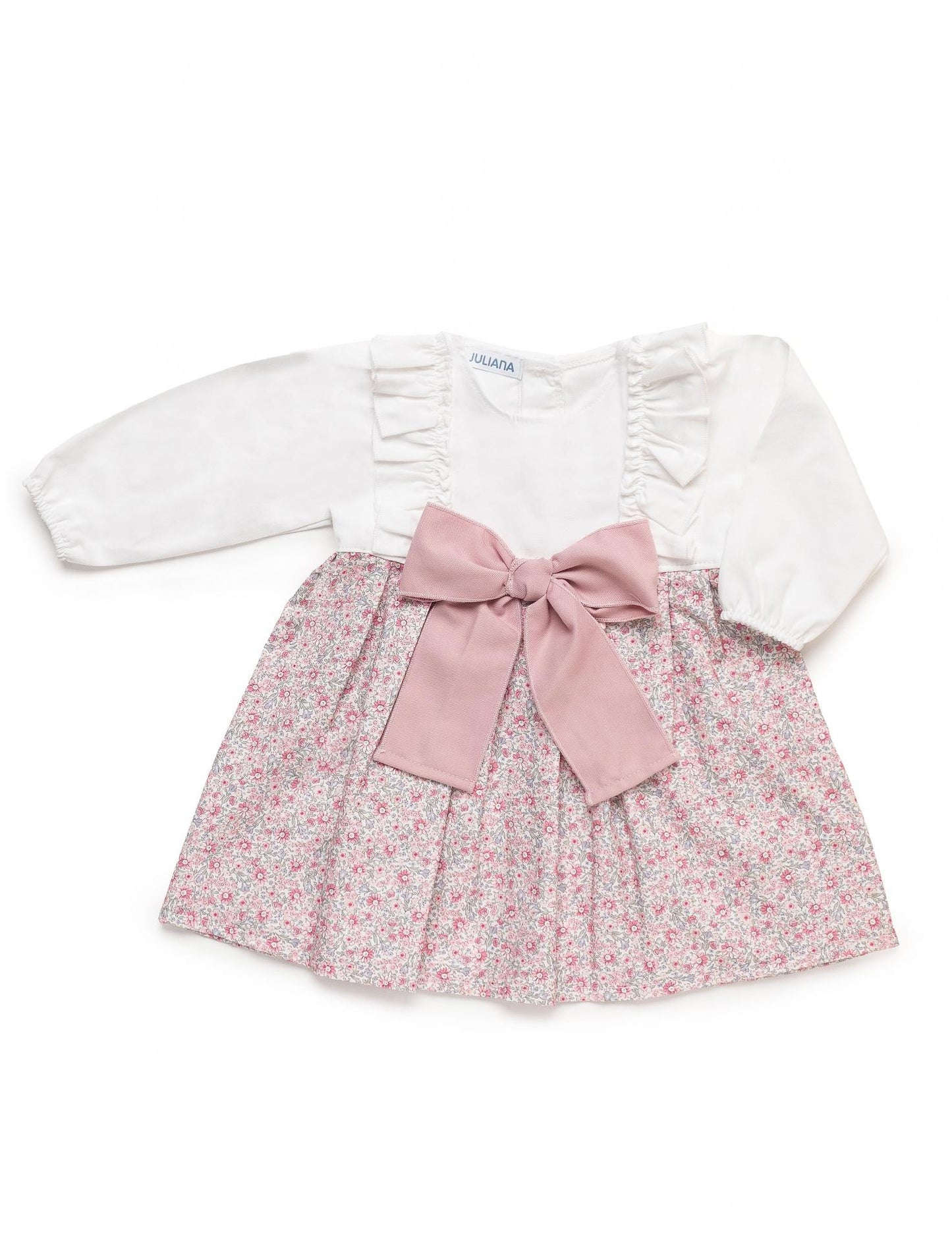 Vestido de flores con volantes y lazo