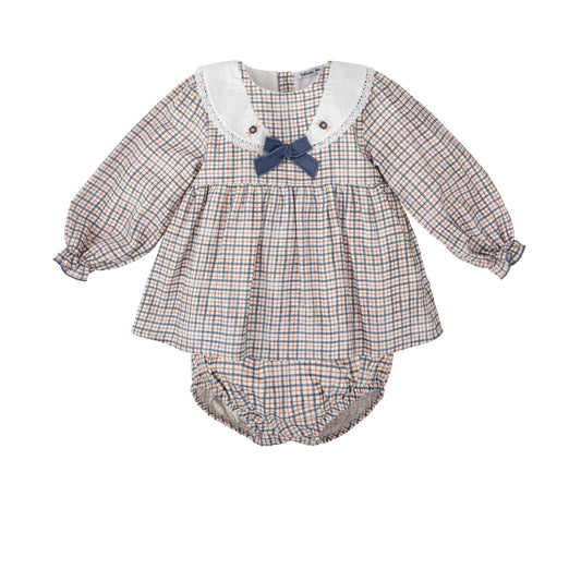 Vestido corto cuadros con cubrepañal