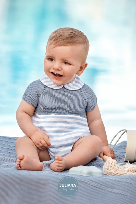 Conjunto 2 piezas cuello baby rayas