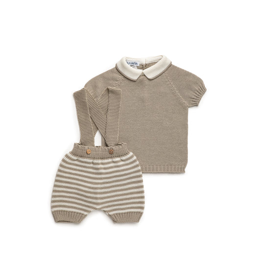 Conjunto de punto peto y camisa
