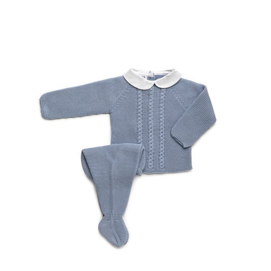 Conjunto punto 2 piezas cuello baby