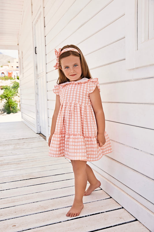 Vestido cuello baby cuadros vichy