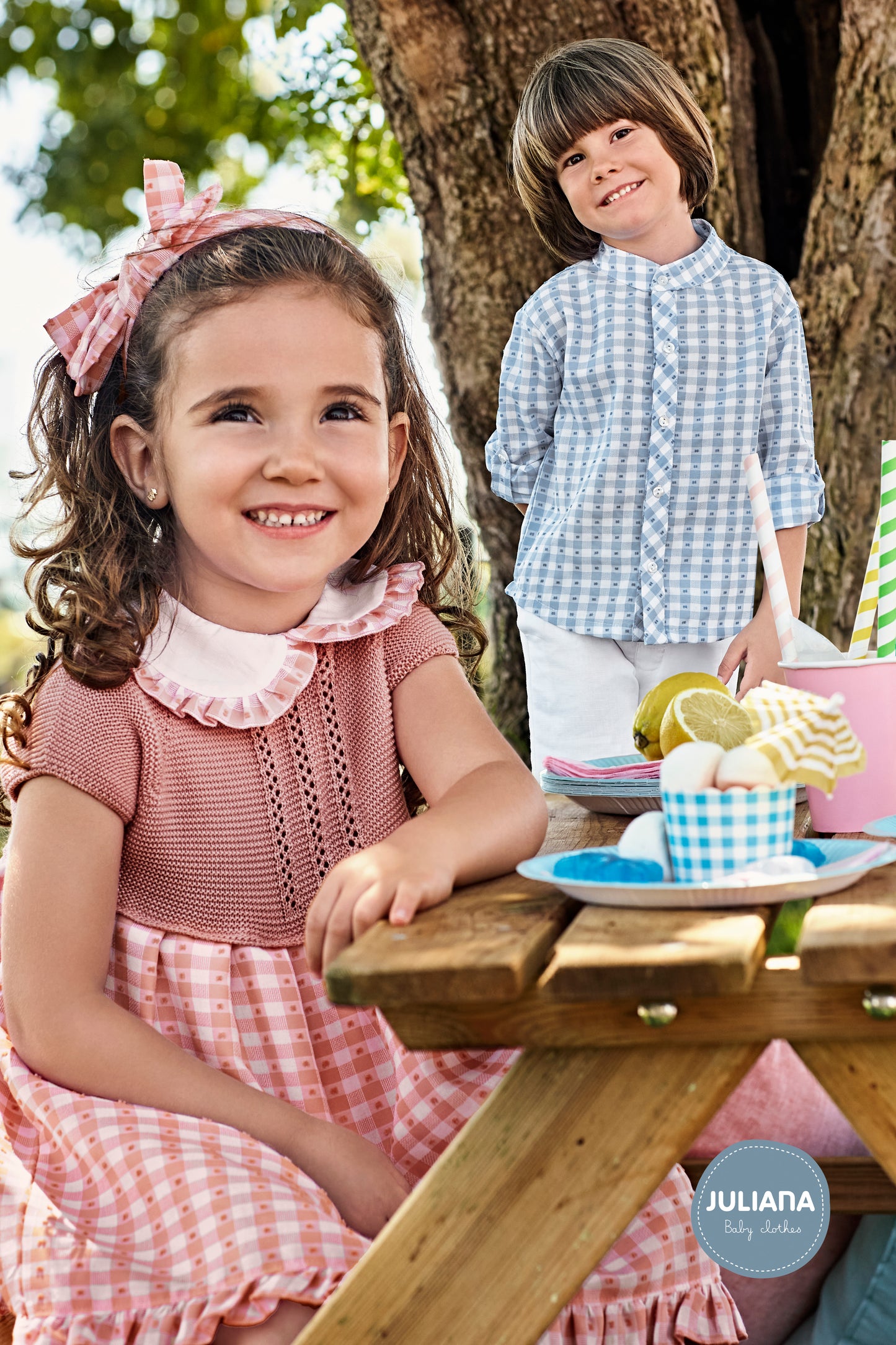 Vestido vichy con cuello baby