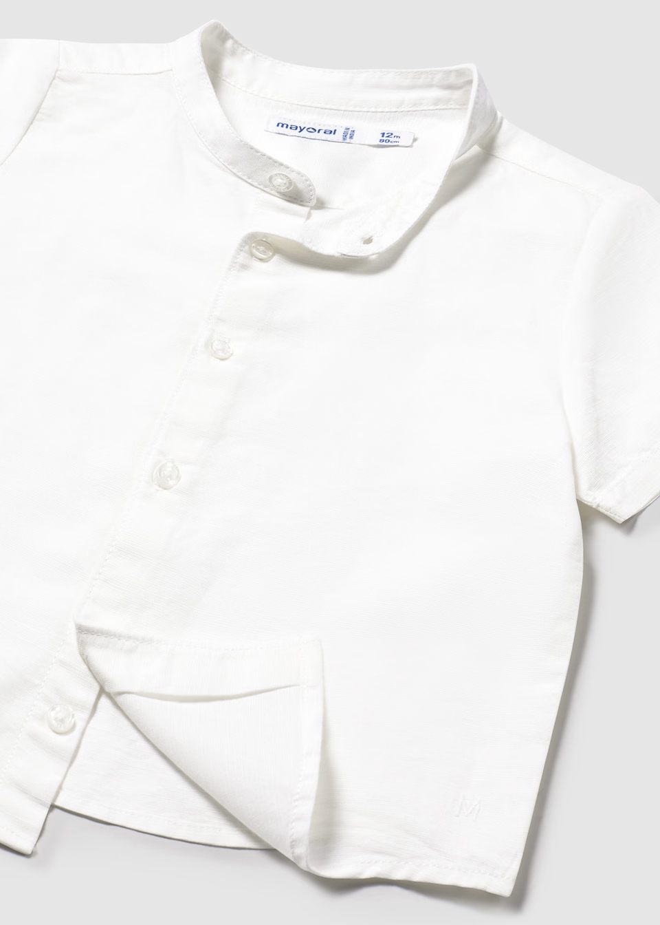 Camisa cuello mao con lino
