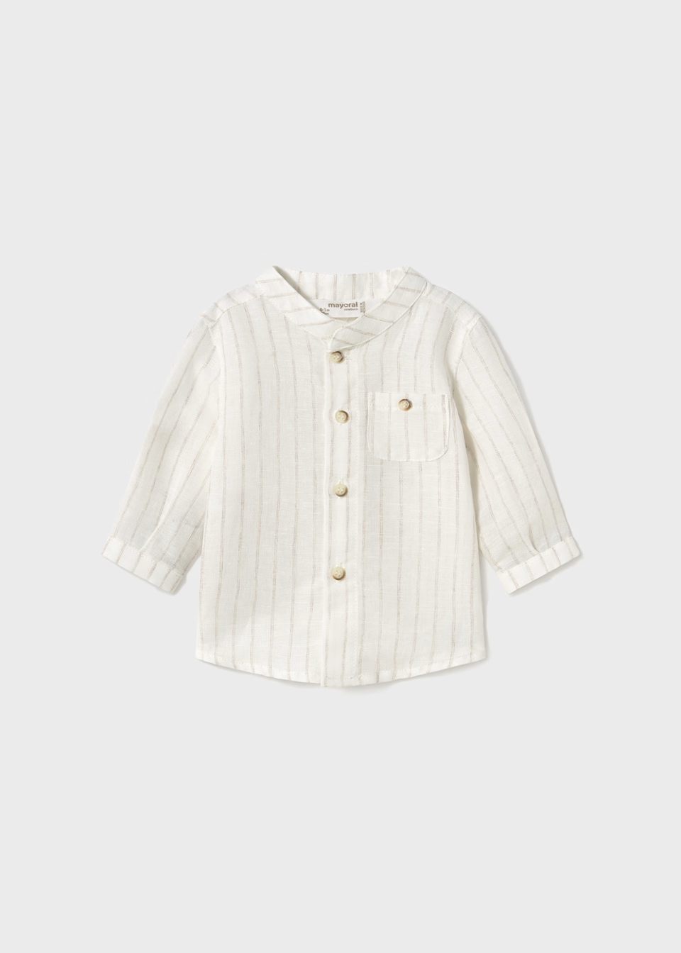 Camisa manga larga con cuello mao