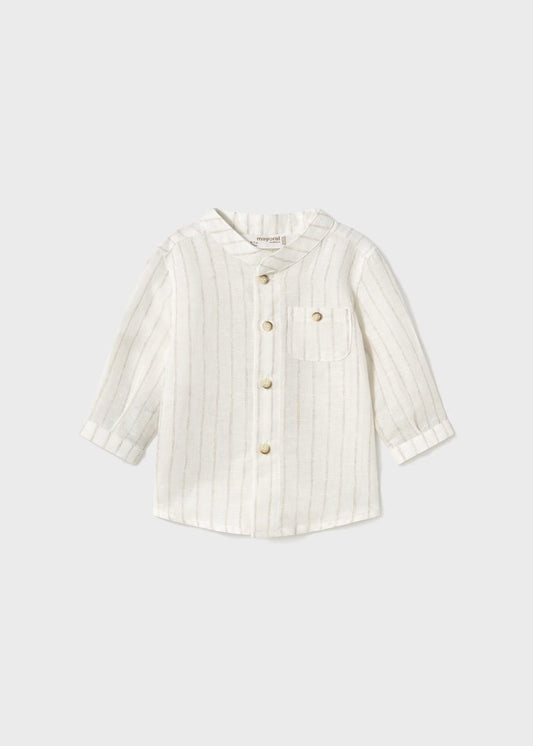 Camisa manga larga con cuello mao