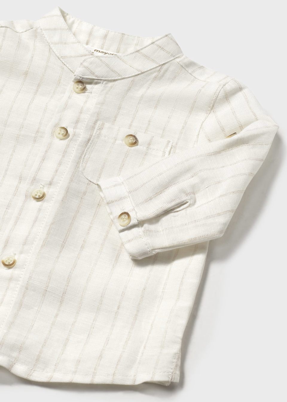 Camisa manga larga con cuello mao