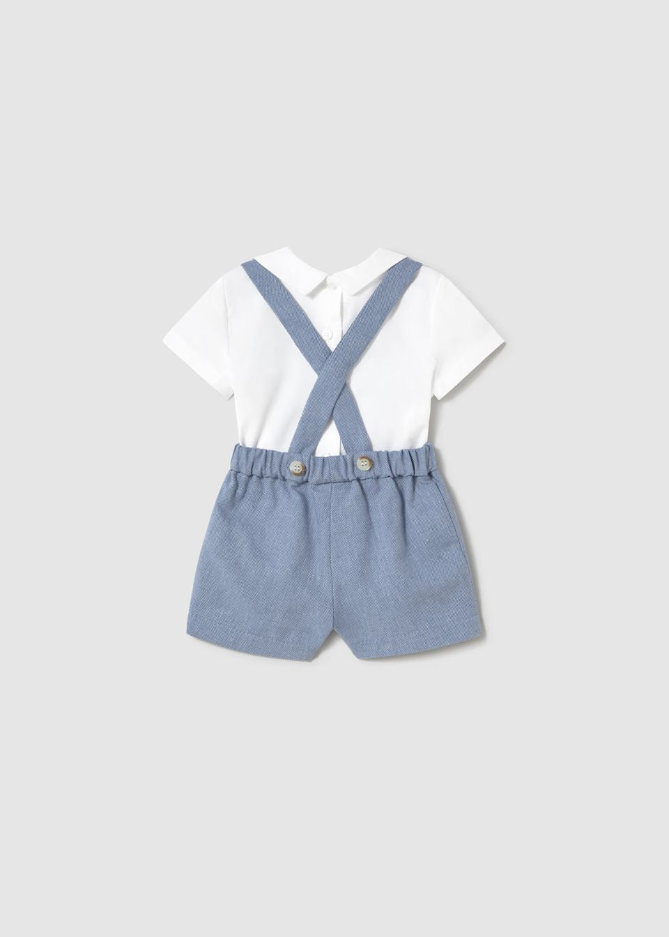 Conjunto short tirantes y camisa cuello
