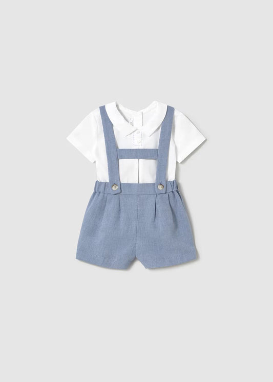 Conjunto short tirantes y camisa cuello