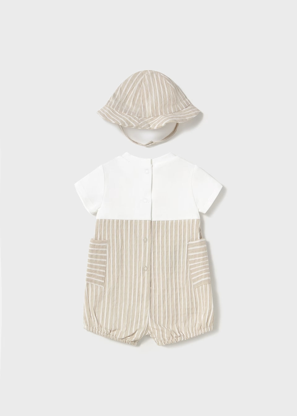 Peto simulado con gorro rayas recién nacido