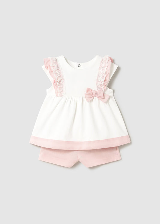 Conjunto short y blusa con lino