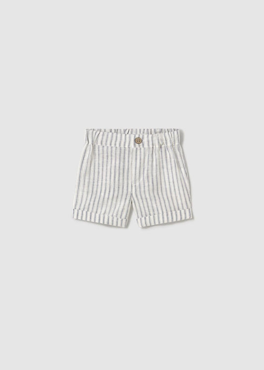 Short rayas con lino