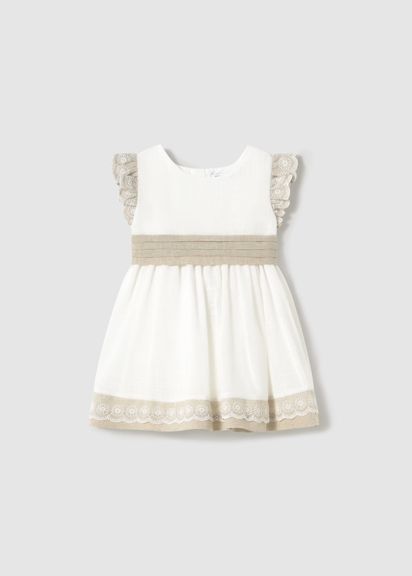 Vestido combinado con lino