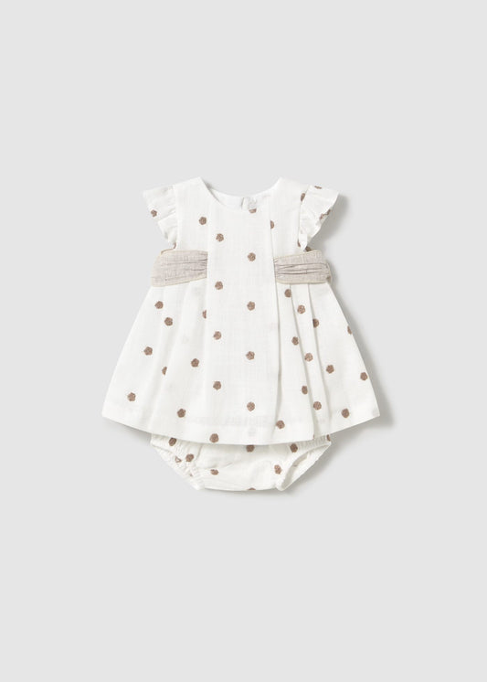 Vestido polka dots con cubrepañal