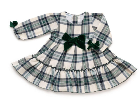 Vestido cuadros moño terciopelo