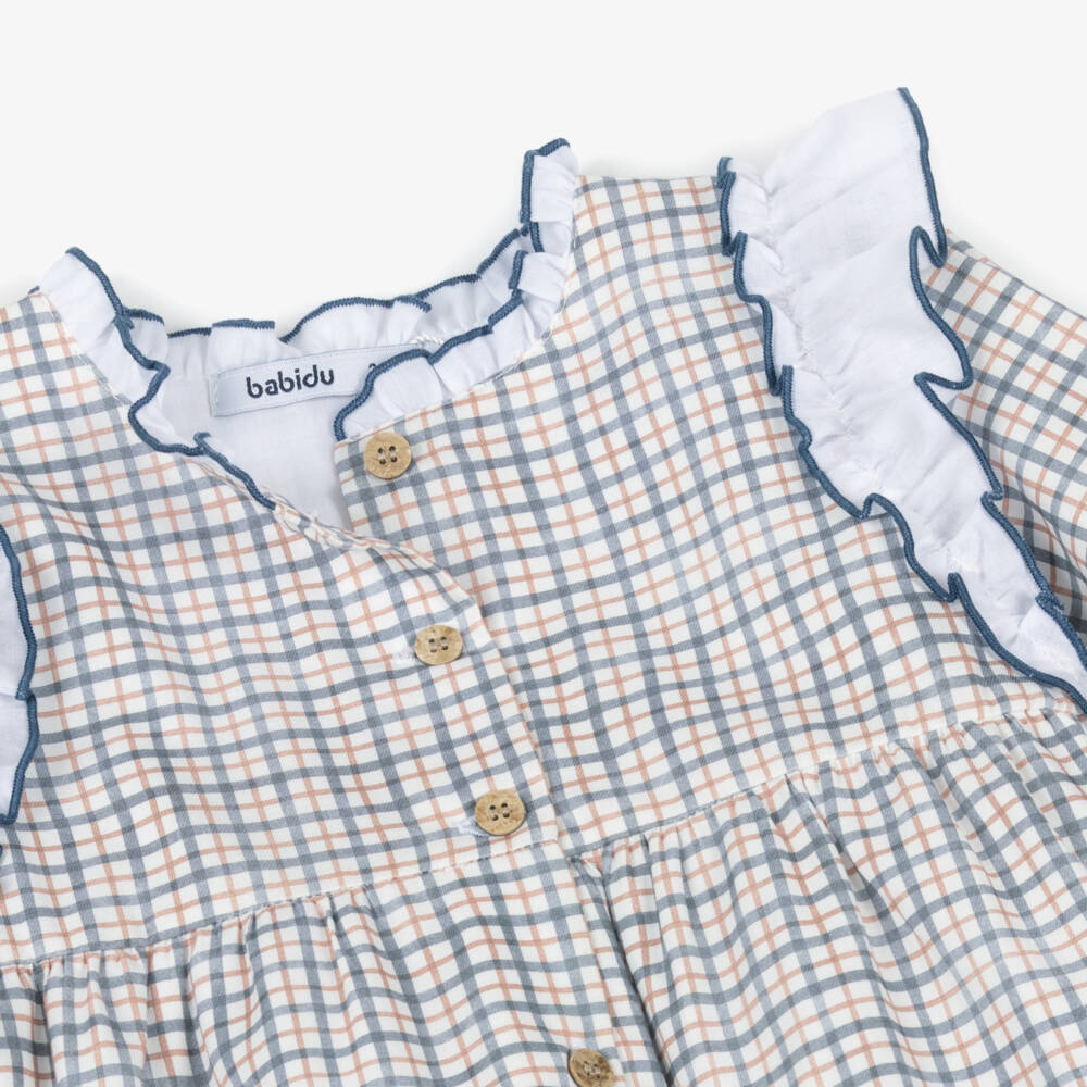 Vestido cuadros con olanes