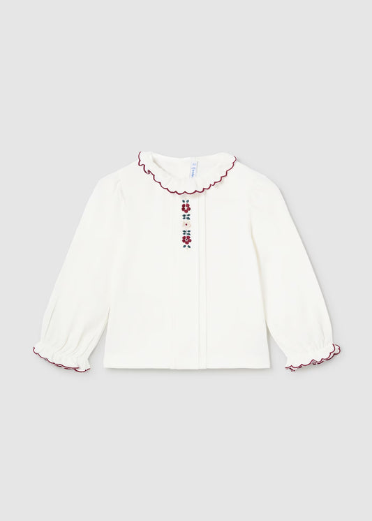 Blusa flores bordadas