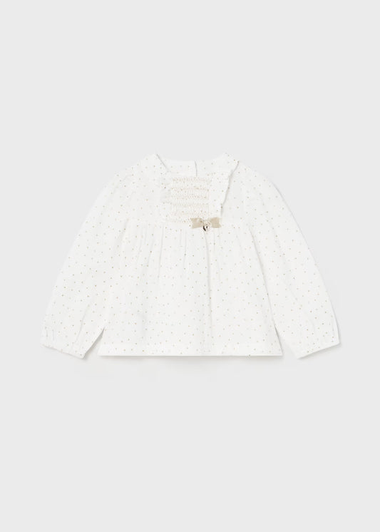 Blusa smock con moño