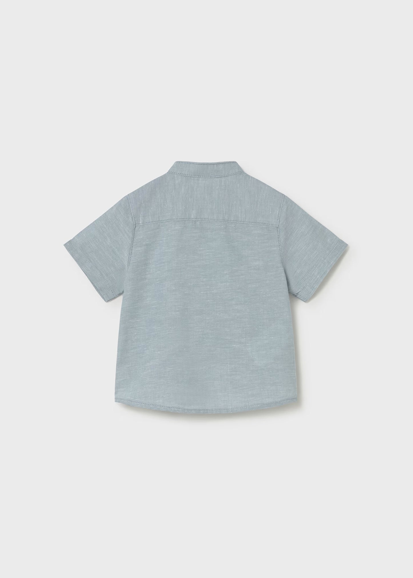 Peto rayas con camisa lino cuello mao
