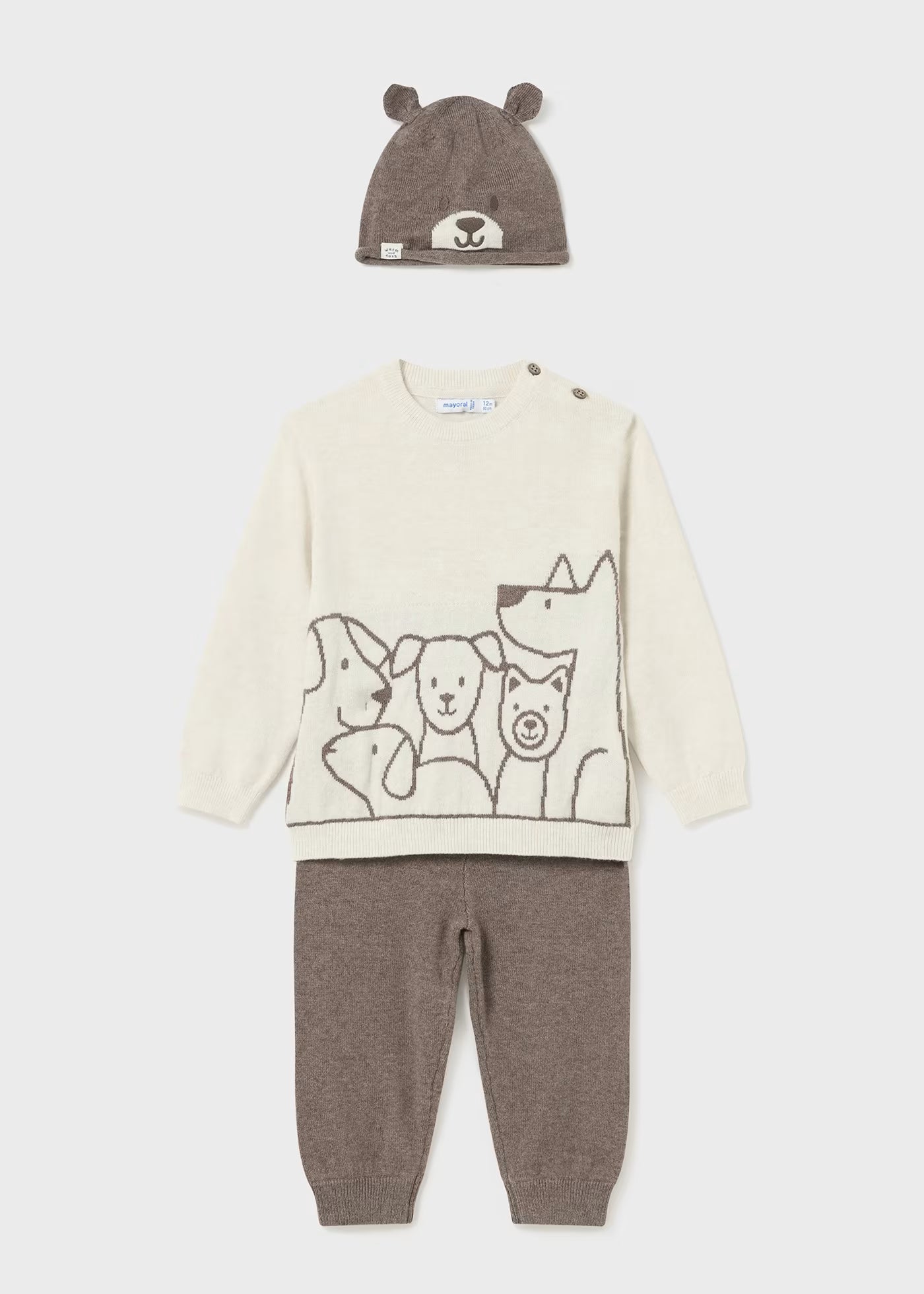 Conjunto tejido con gorro