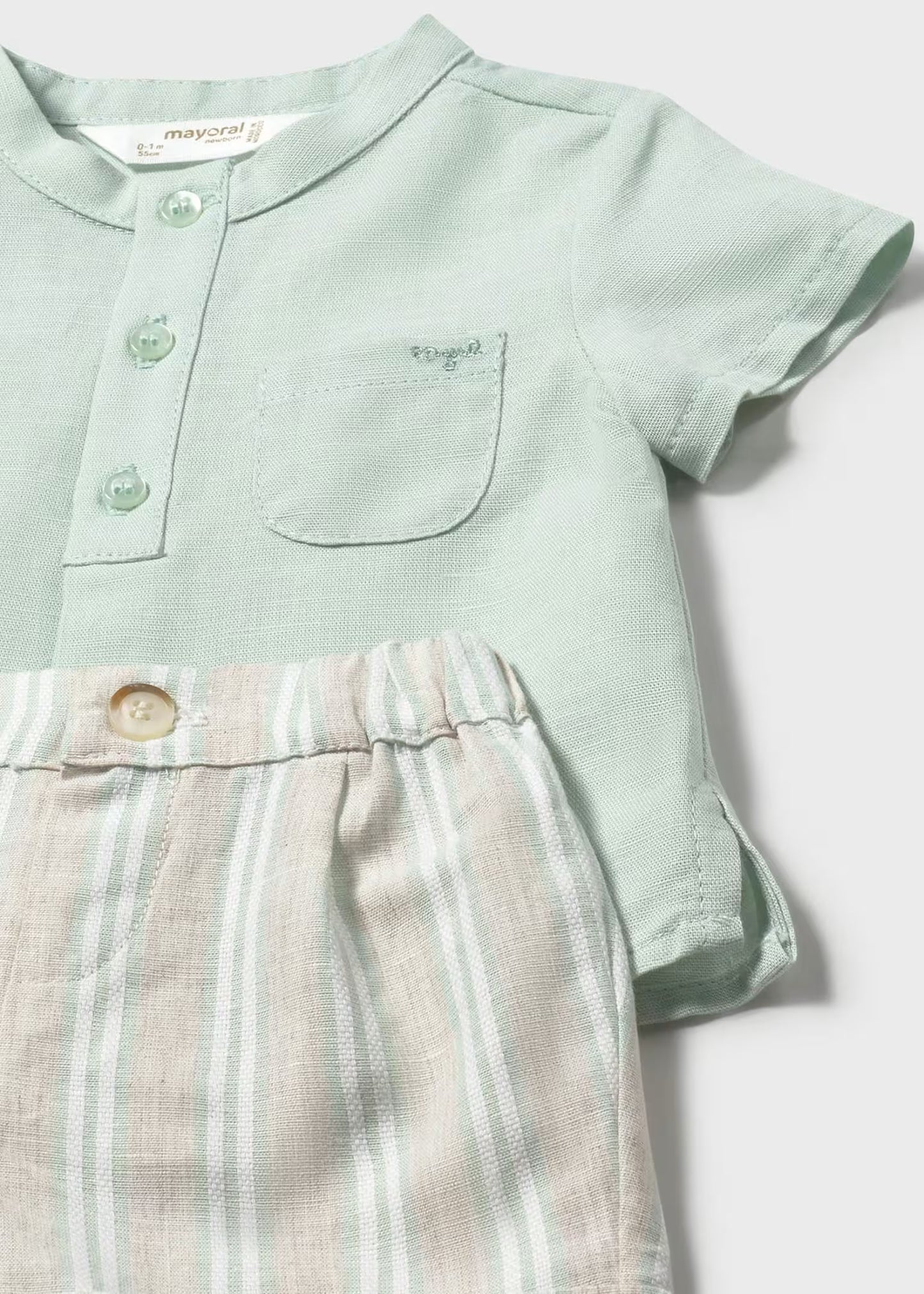 Conjunto camisa con short de rayas
