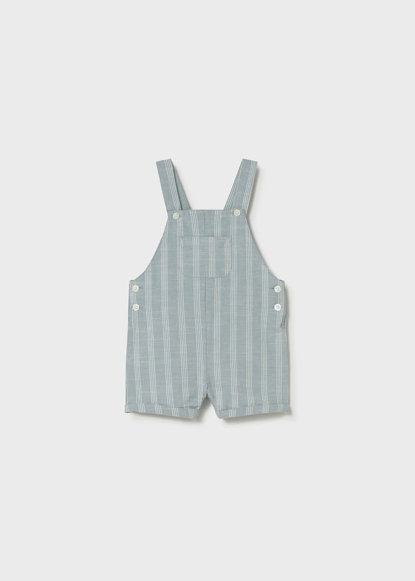 Peto rayas con camisa lino cuello mao