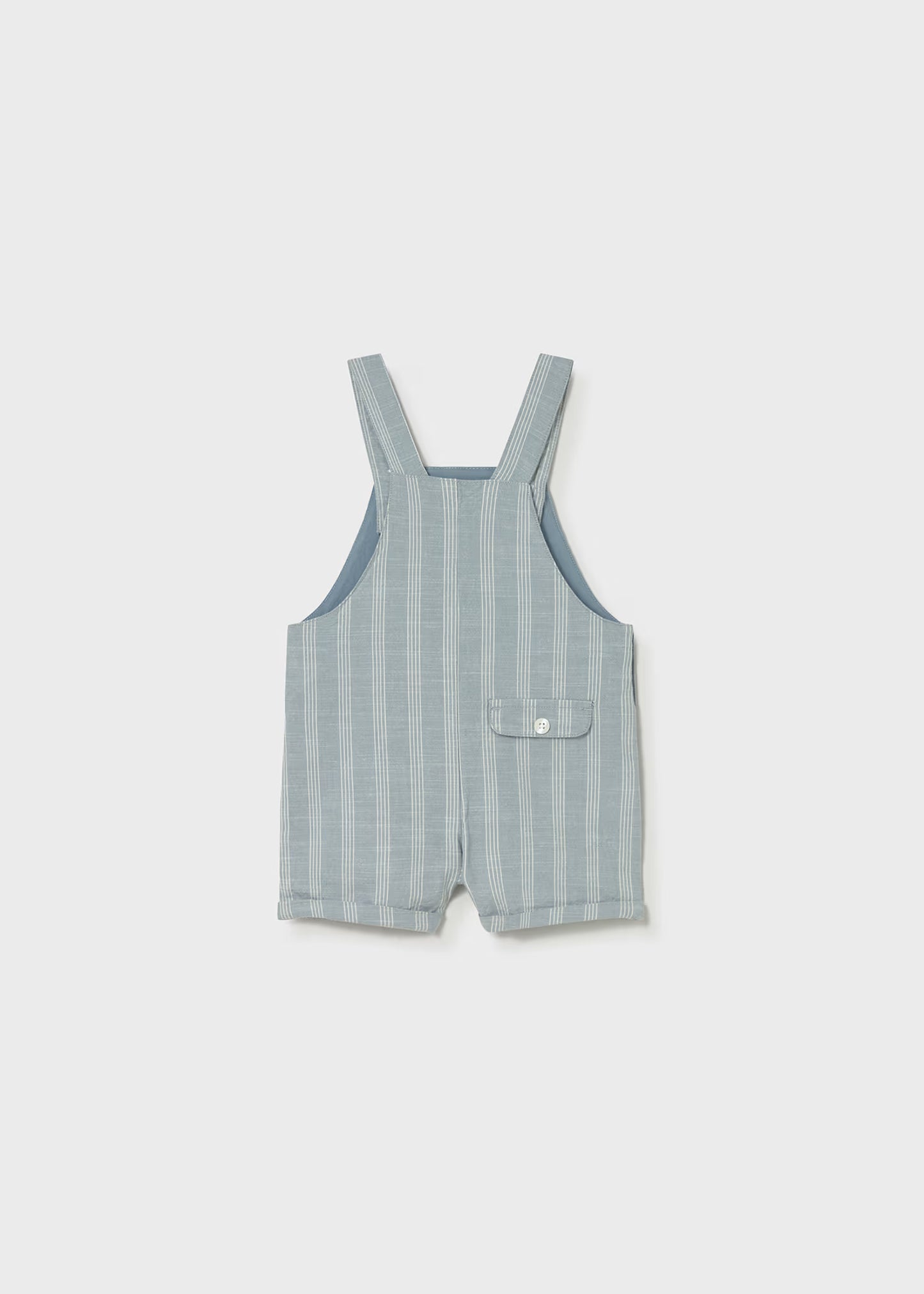 Peto rayas con camisa lino cuello mao