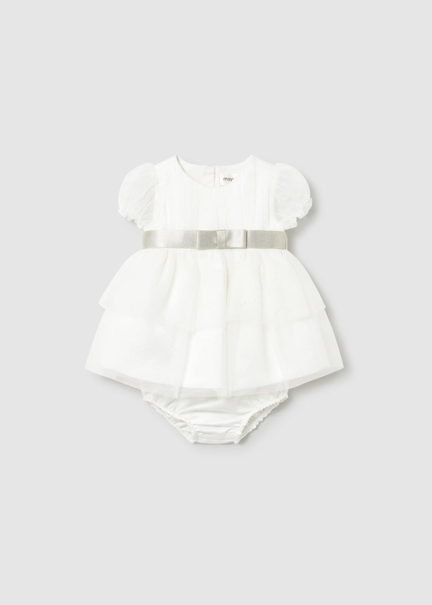 Vestido ceremonia tul con cubrepañal