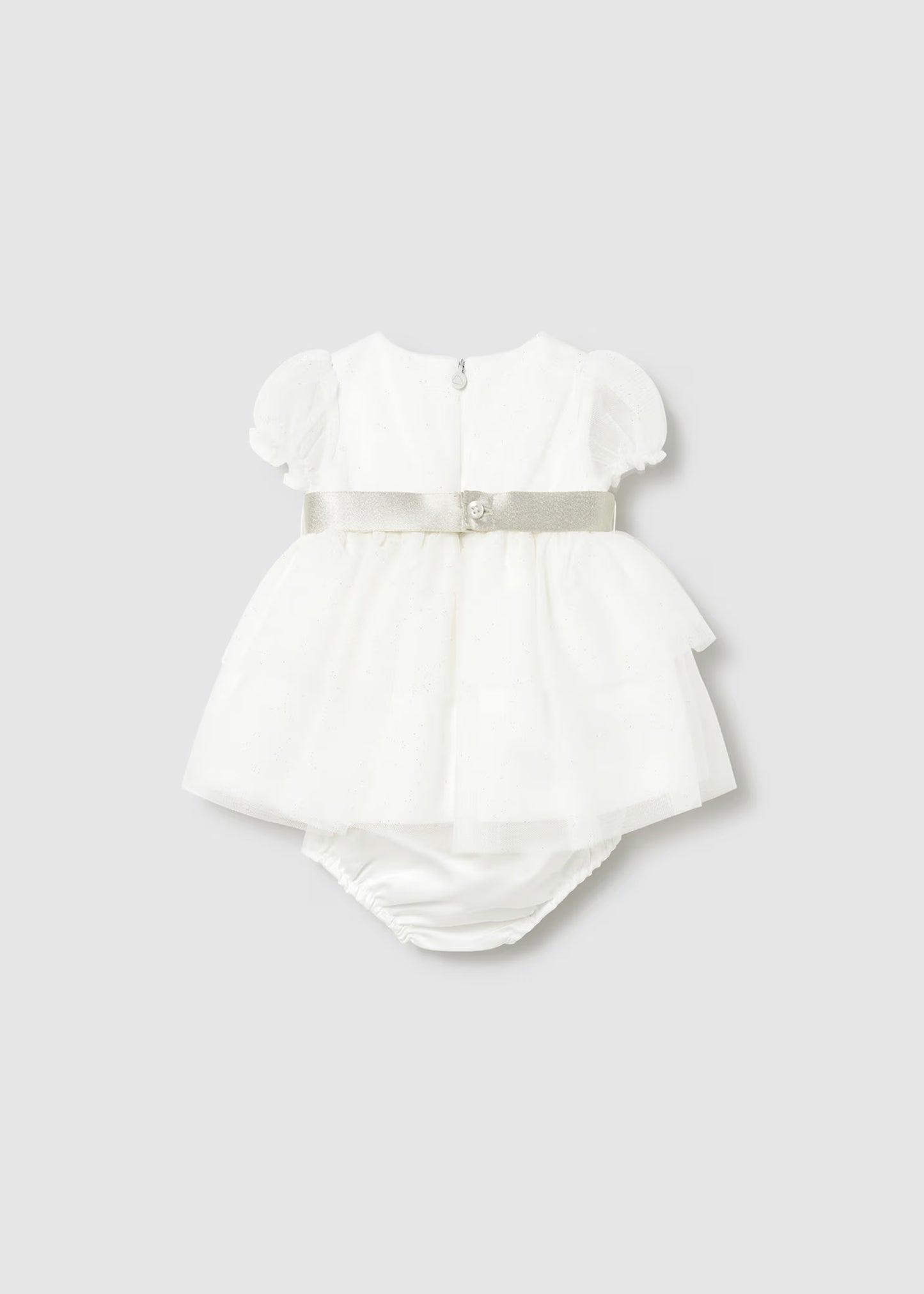 Vestido ceremonia tul con cubrepañal